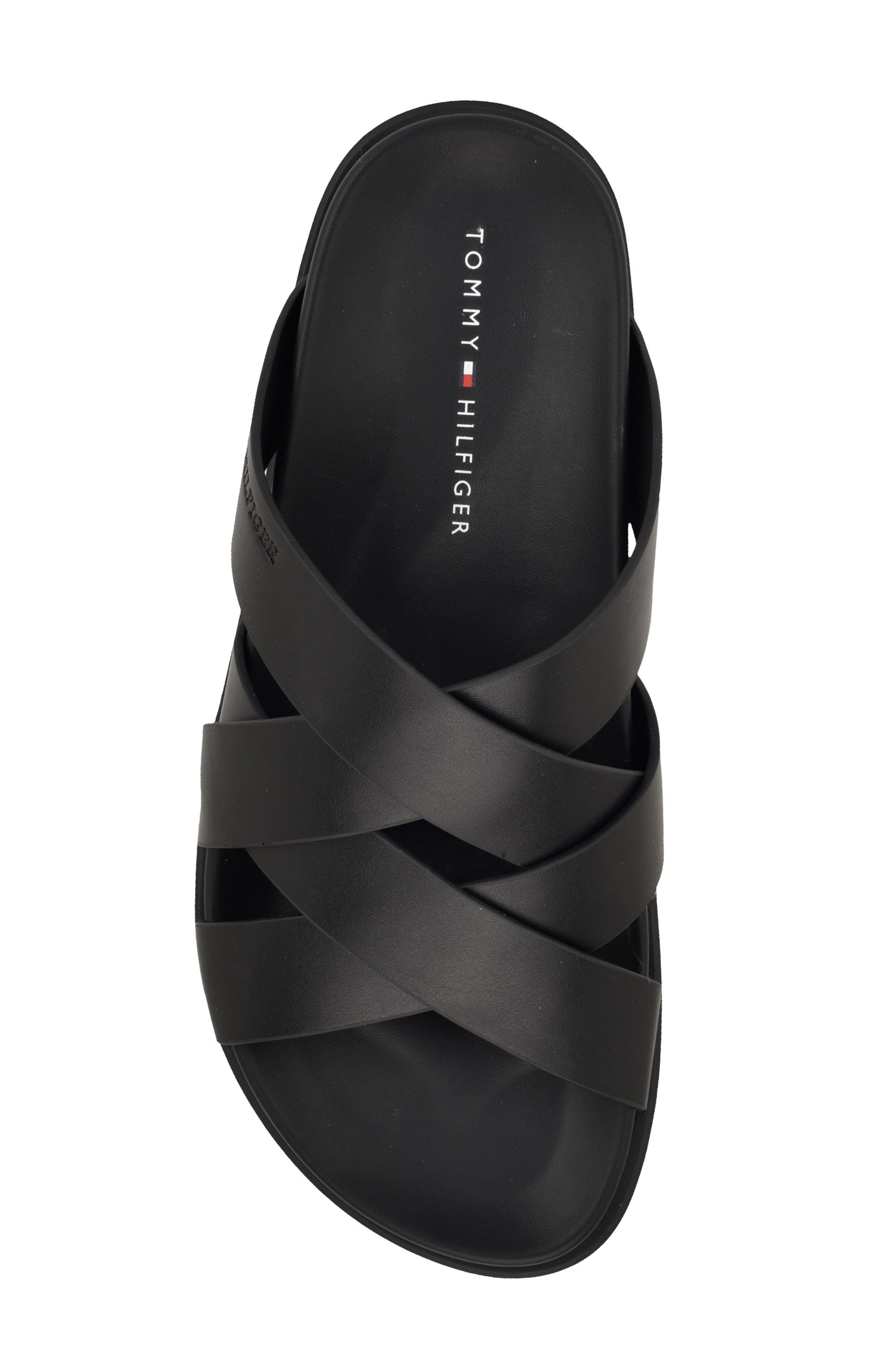Tommy Hilfiger Bivin Crossover Slide Sandal, Alternate, color, Black