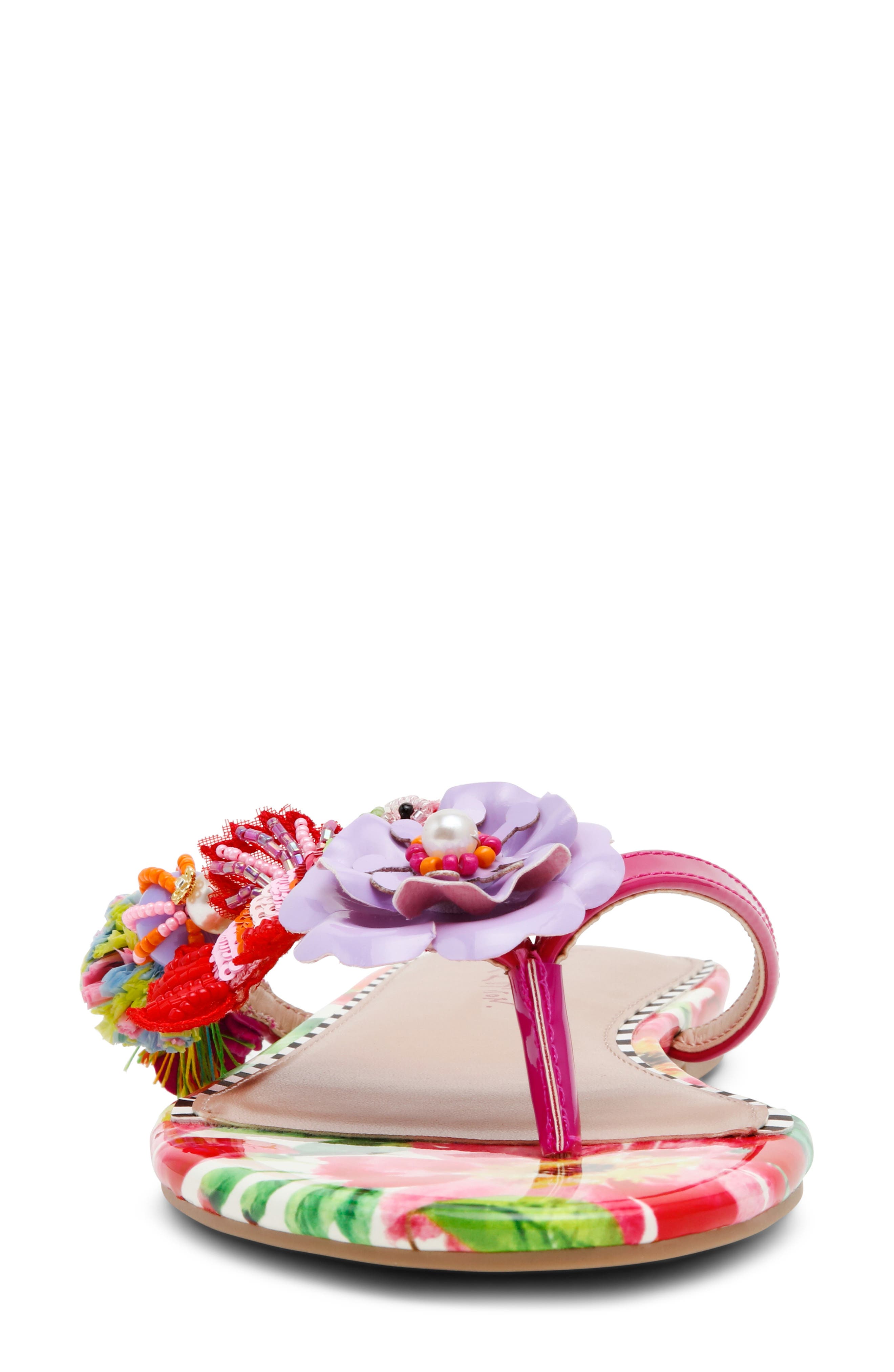 Betsey Johnson Doloris Bead & Sequin Flip Flop, Alternate, color, Bright Multi