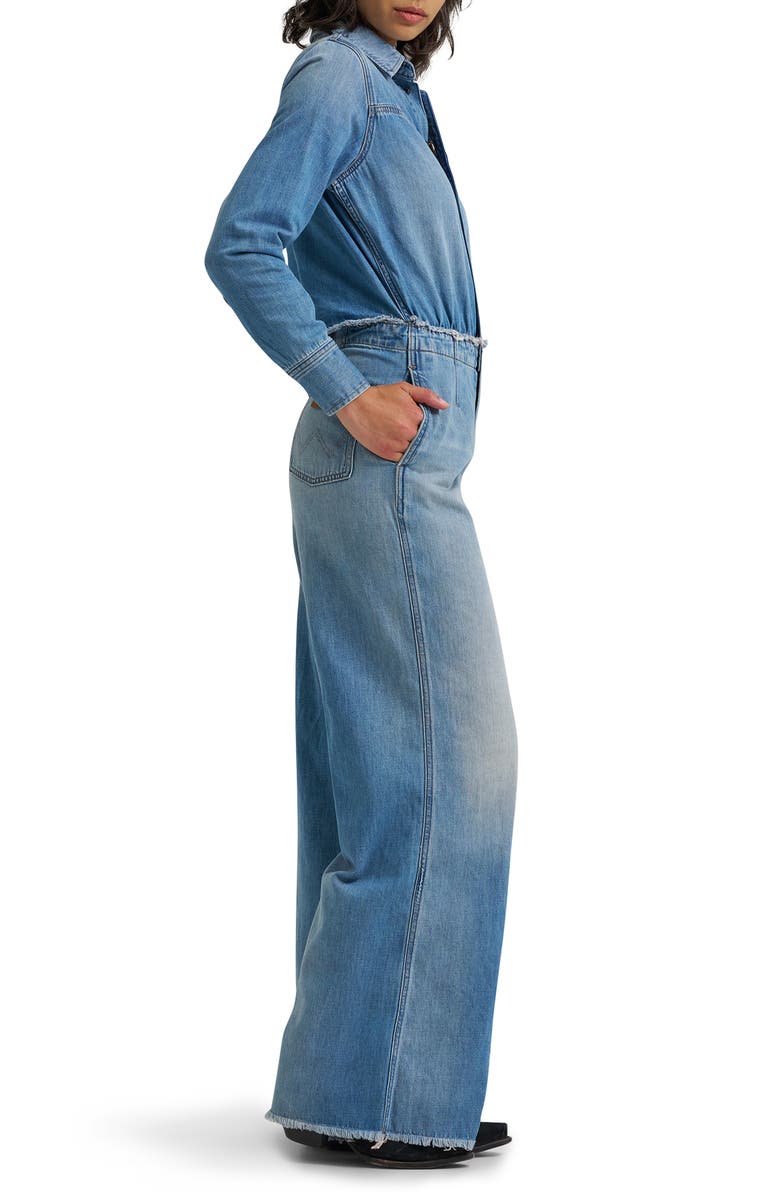 Wrangler Radiating Long Sleeve Denim Jumpsuit, Alternate, color, Shimmerstone