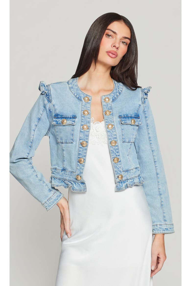 Nelida Denim Jacket, Alternate, color, Light Blue