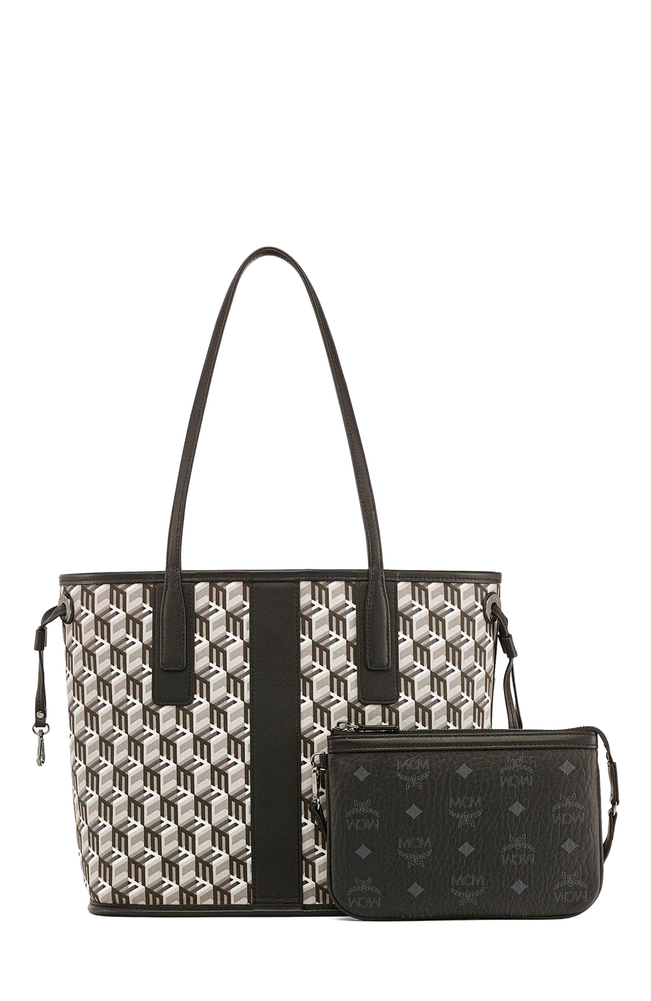 MCM Small Reversible Liz Shopper in Visetos, Alternate, color, 