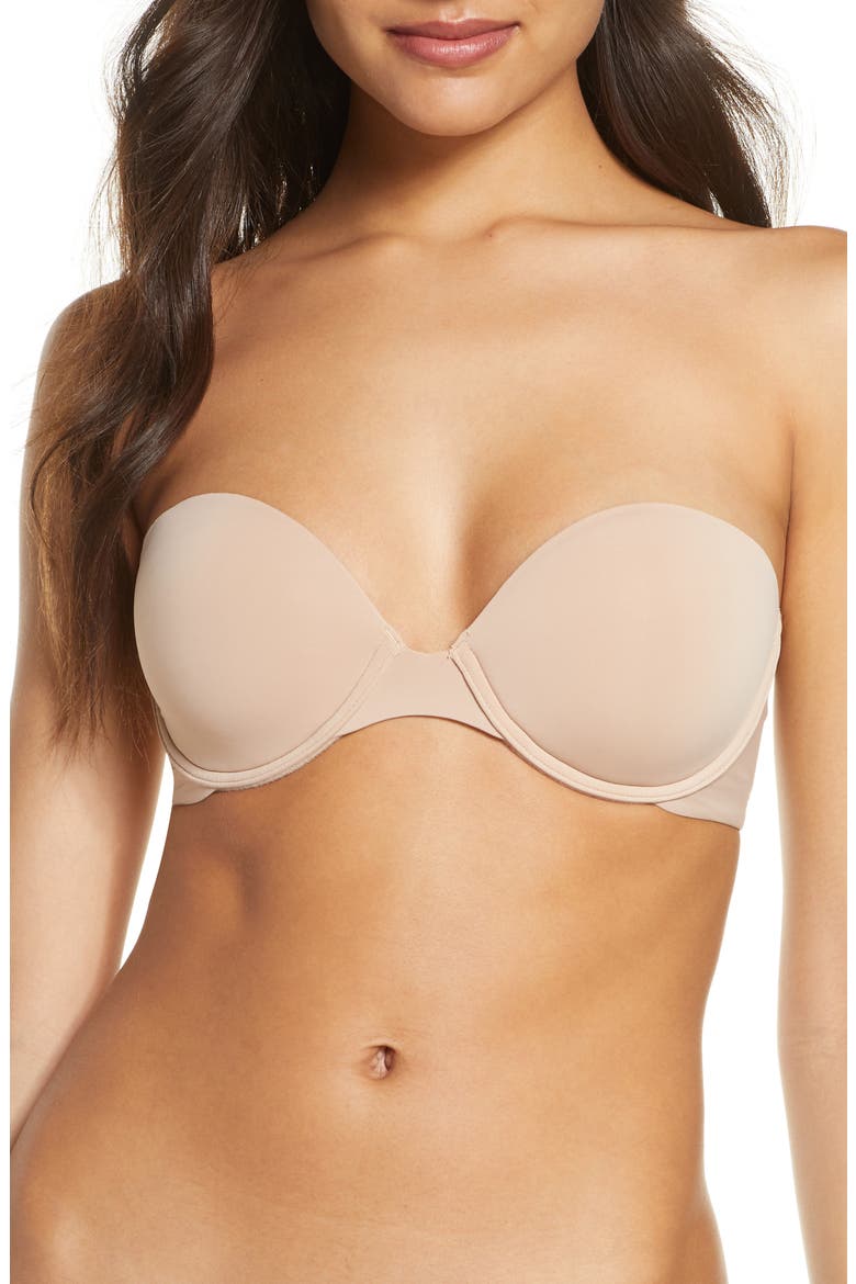 Minimal Contour Underwire Strapless Bra, Main, color, CAFE