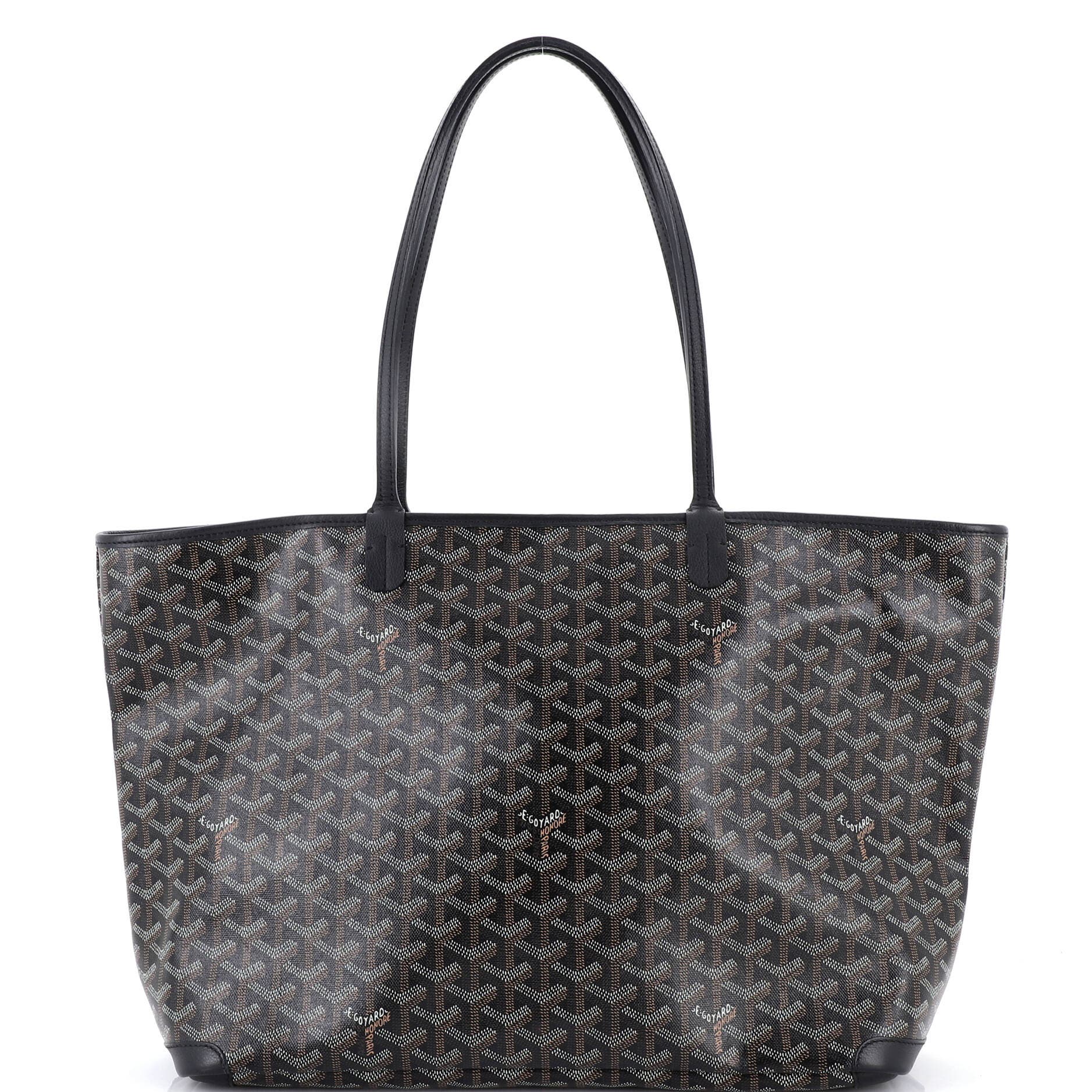 Pre-Owned Goyard Artois Tote Coated Canvas MM, Main, color, Black