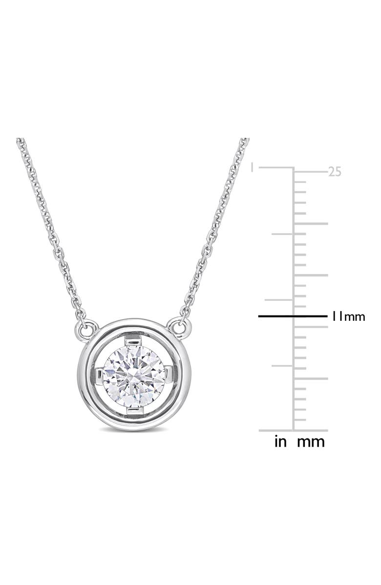 DELMAR Lab Created Moissanite Pendant Necklace, Alternate, color, White