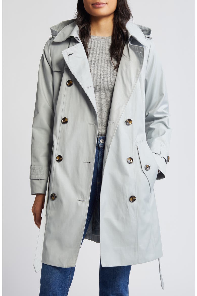 Water Repellent Belted Trench Coat, Alternate, color, CLOUD