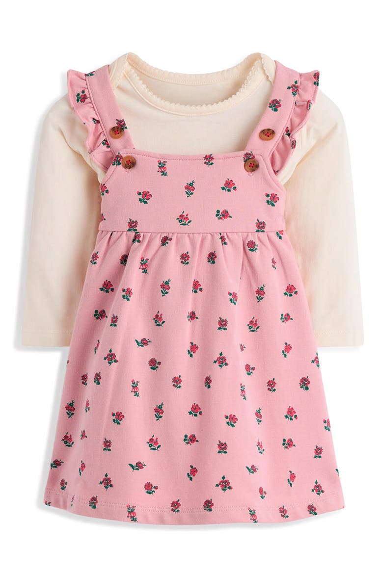 Kids' Jersey Pinny Dress Set, Main, color, PINK DITSY VINTAGE ROSES
