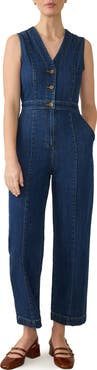 Faherty Giselle Sleeveless Denim Jumpsuit
