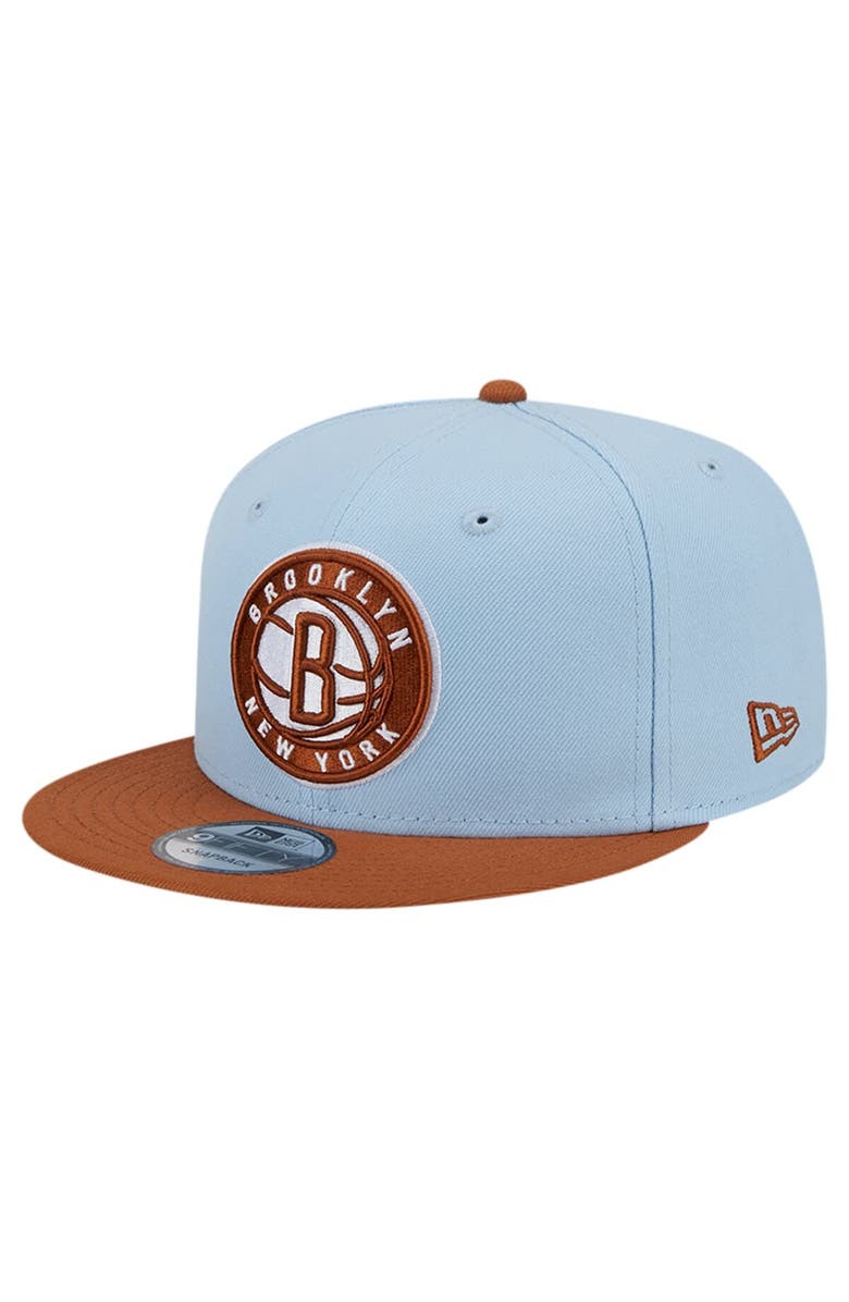 New Era Men's New Era Light Blue/Brown Brooklyn Nets 2-Tone Color Pack 9FIFTY Snapback Hat, Main, color, Light Blue