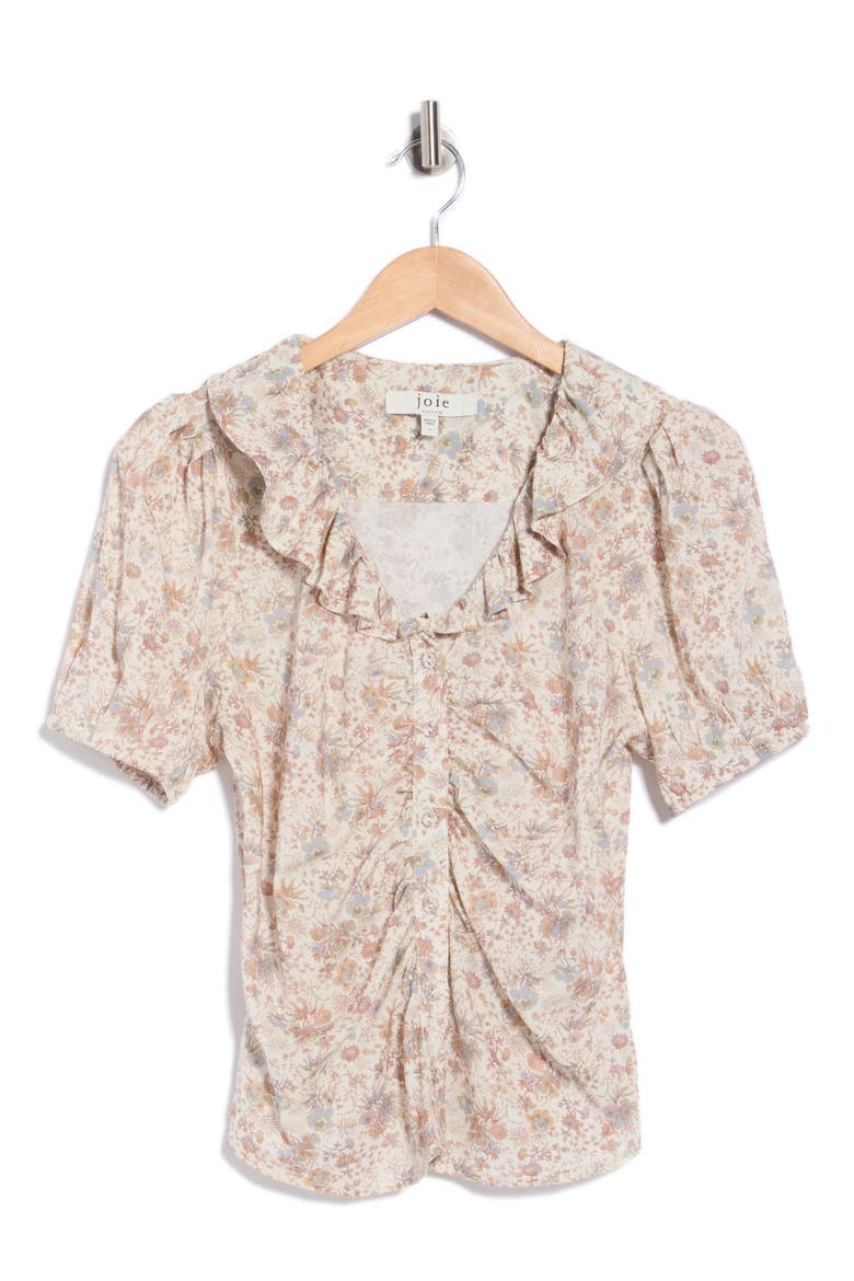 Floral Ruffle Shirt, Main, color, BLUSH MULTI FLORAL