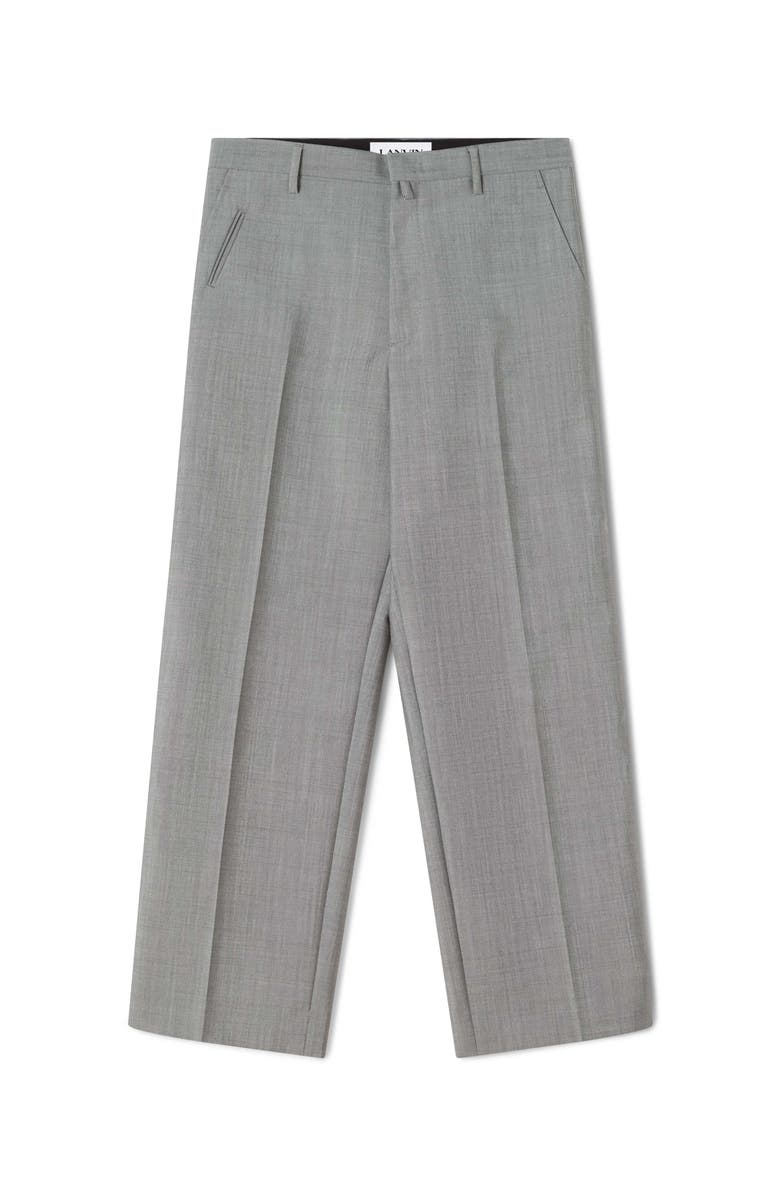 Lanvin Straight-Leg Mohair Wool Pants, Alternate, color, Gray