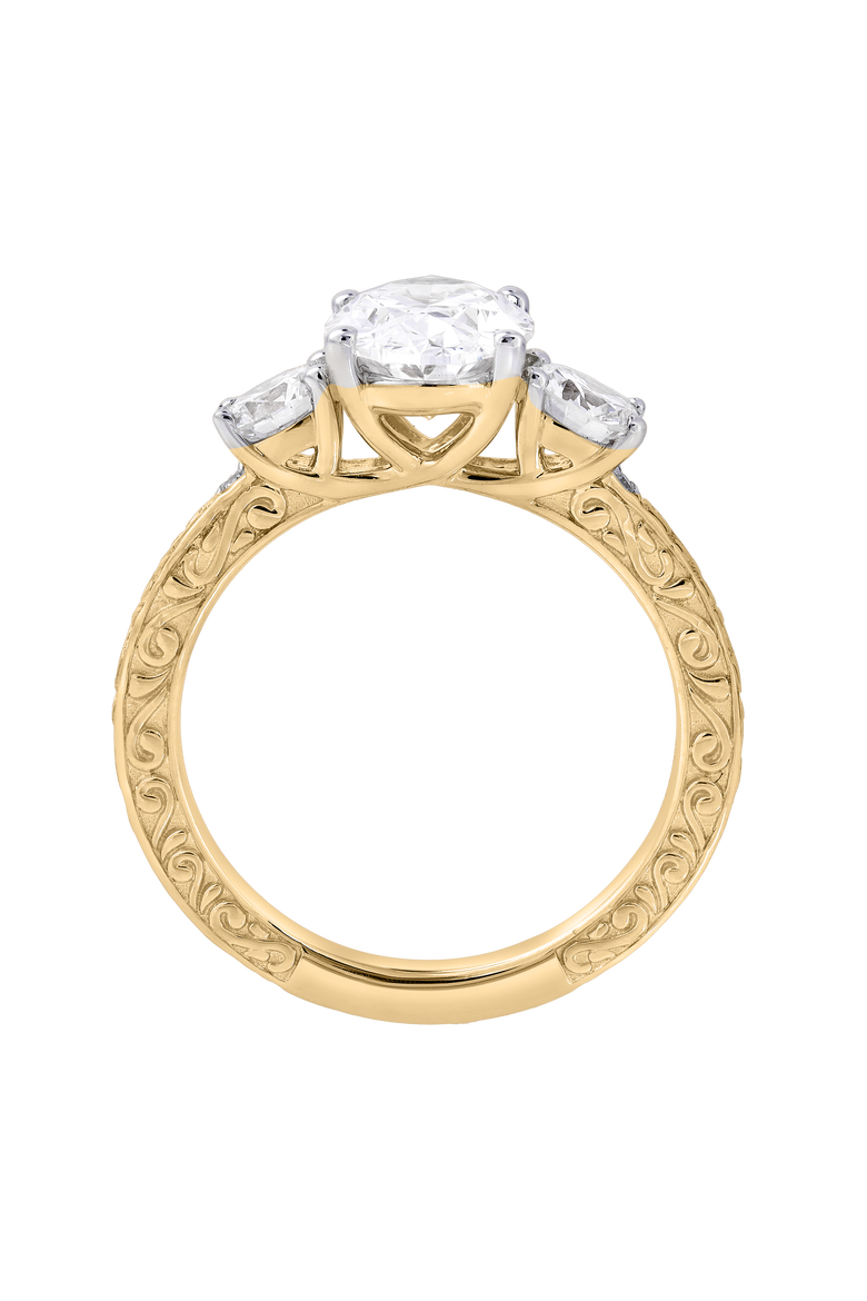 Caldria 14K Gold 2.65 Ct Oval Lab Grown Diamond Engagement Ring, Alternate, color, 14K Yellow Gold