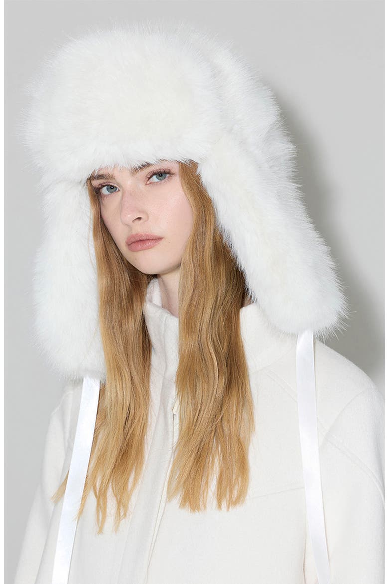 Faux Fur Trapper Hat, Alternate, color, POWDER