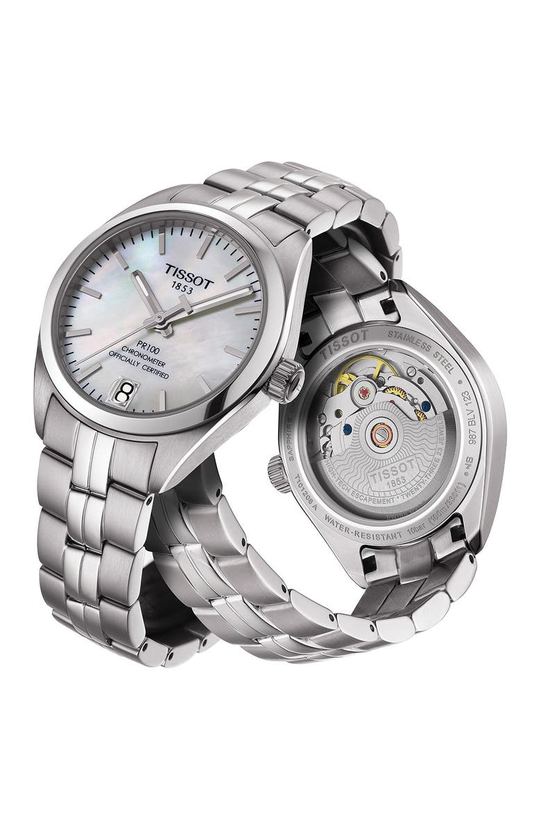 Tissot Women's PR 100 Powermatic 80 Lady COSC Bracelet Watch, 33mm, Alternate, color,