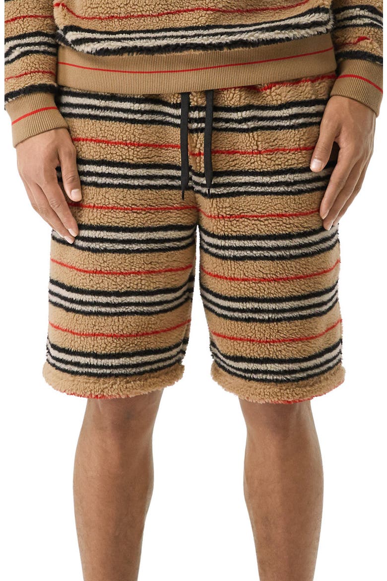 Howell Stripe Fleece Shorts, Main, color, ARCHIVE BEIGE IP S