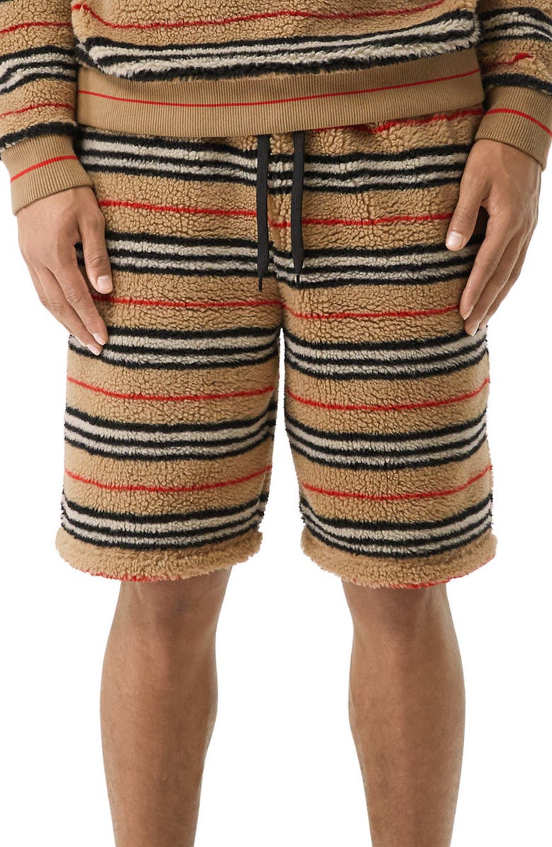 Burberry Howell Stripe Fleece Shorts, Main, color, 