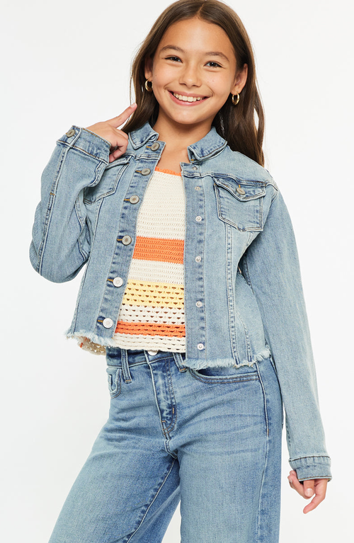 Kancan Abby Denim Jacket In Blue