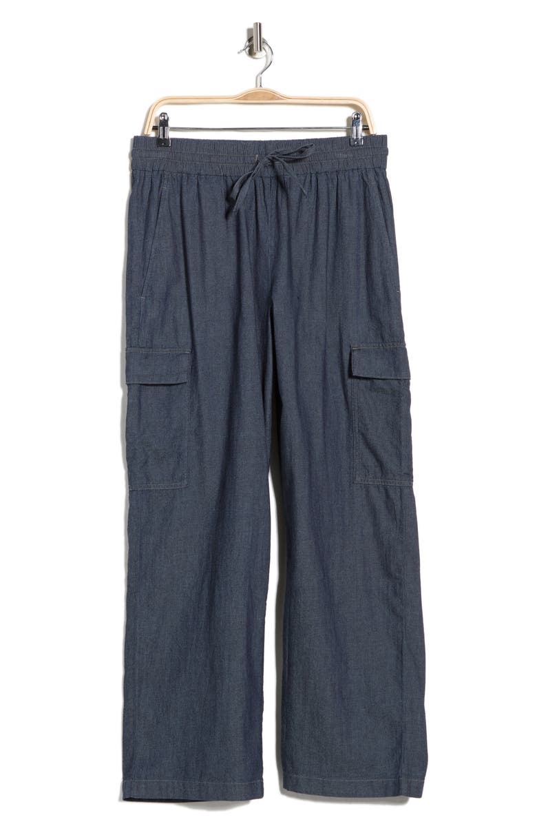 Eileen Fisher Organic Cotton Cargo Pants, Main, color, Denim