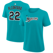 Nike Women's Nike Sandy Alcantara Teal Miami Marlins Name & Number T-Shirt