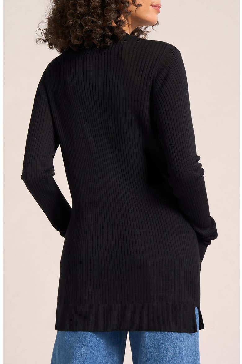 Colfax Longline Open Front Cardigan, Alternate, color, BLACK
