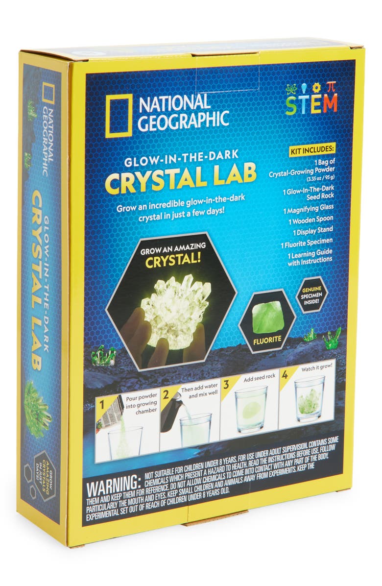 NATIONAL GEOGRAPHIC Glow-In-The-Dark Crystal Lab Kit, Alternate, color, Multi