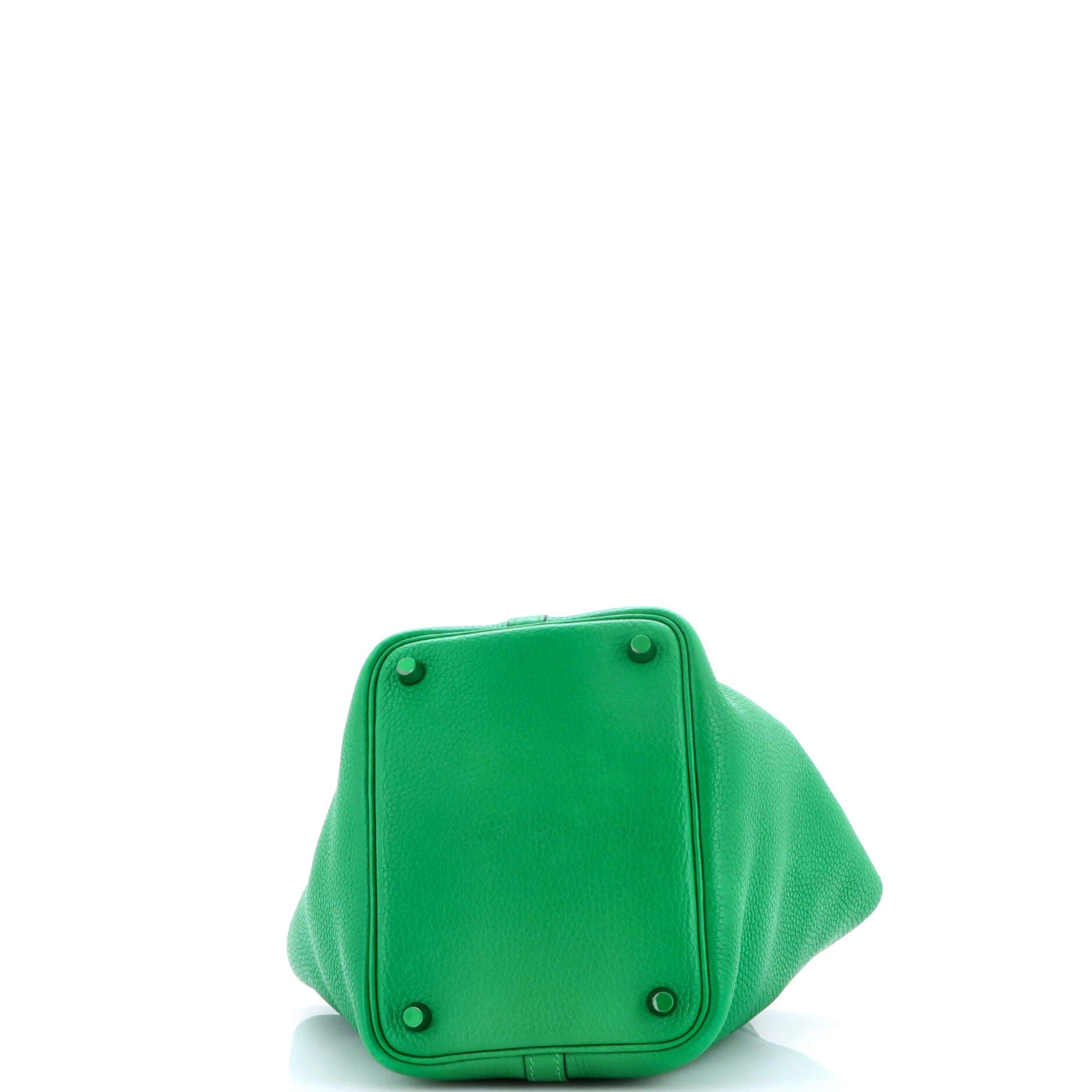 Pre-Owned Hermes Monochrome Picotin Lock Bag Clemence PM, Alternate, color, Green