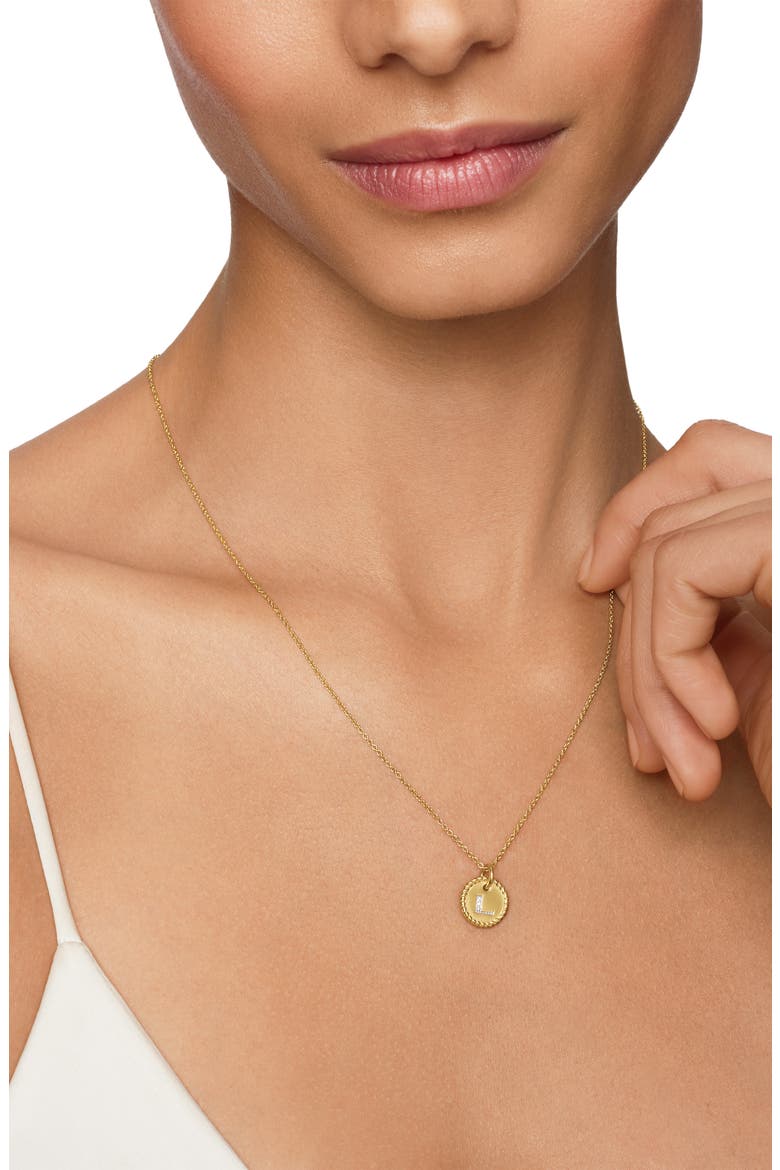 Cable Collectibles Diamond Initial Pendant Necklace, Alternate, color, L