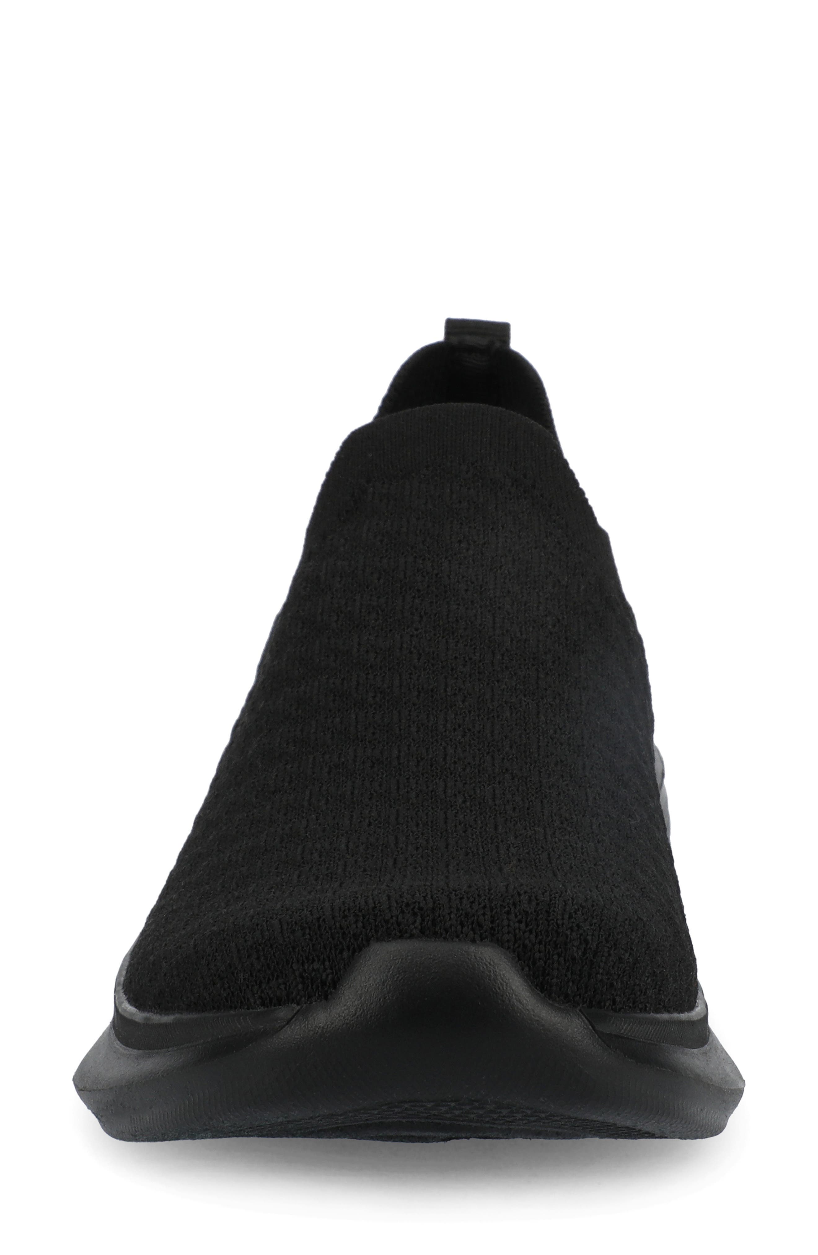 Journee Collection Linnea Knit Sneaker, Alternate, color, Black