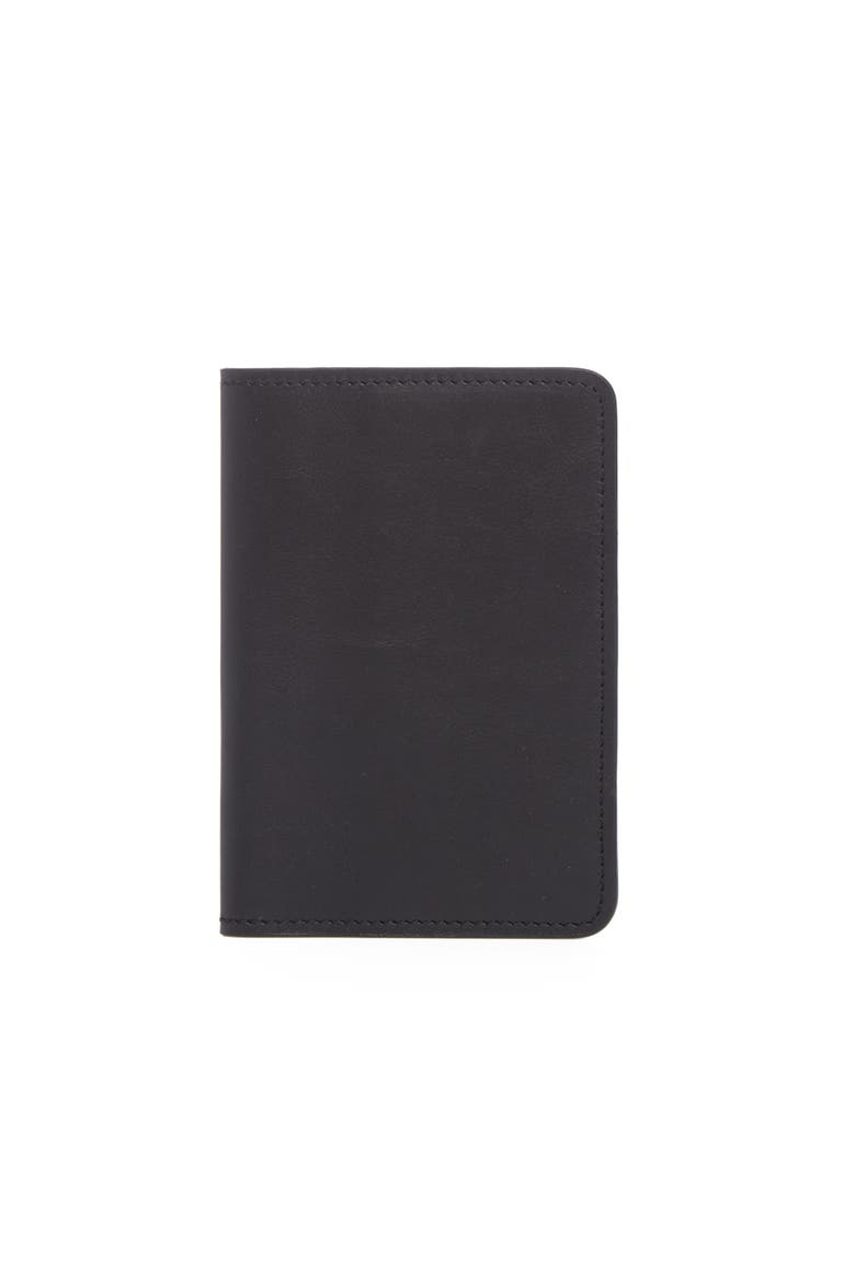 Earhart Leather Passport Case, Main, color, Black