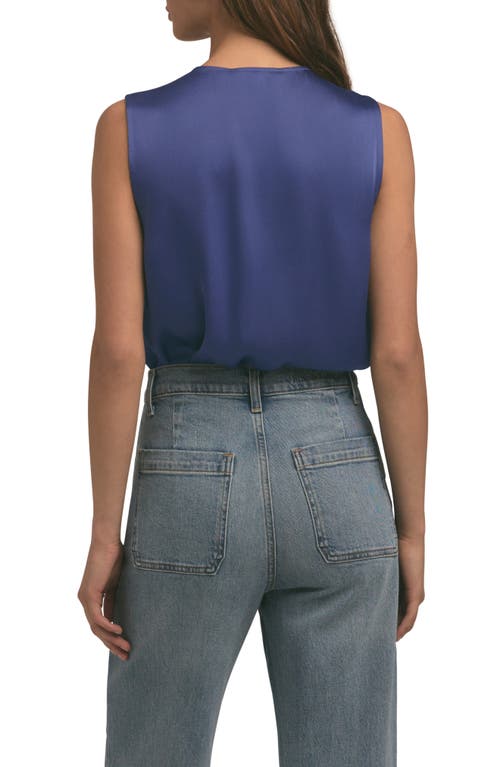 Favorite Daughter The Sleeveless Date Satin Bodysuit In Venetian Blue