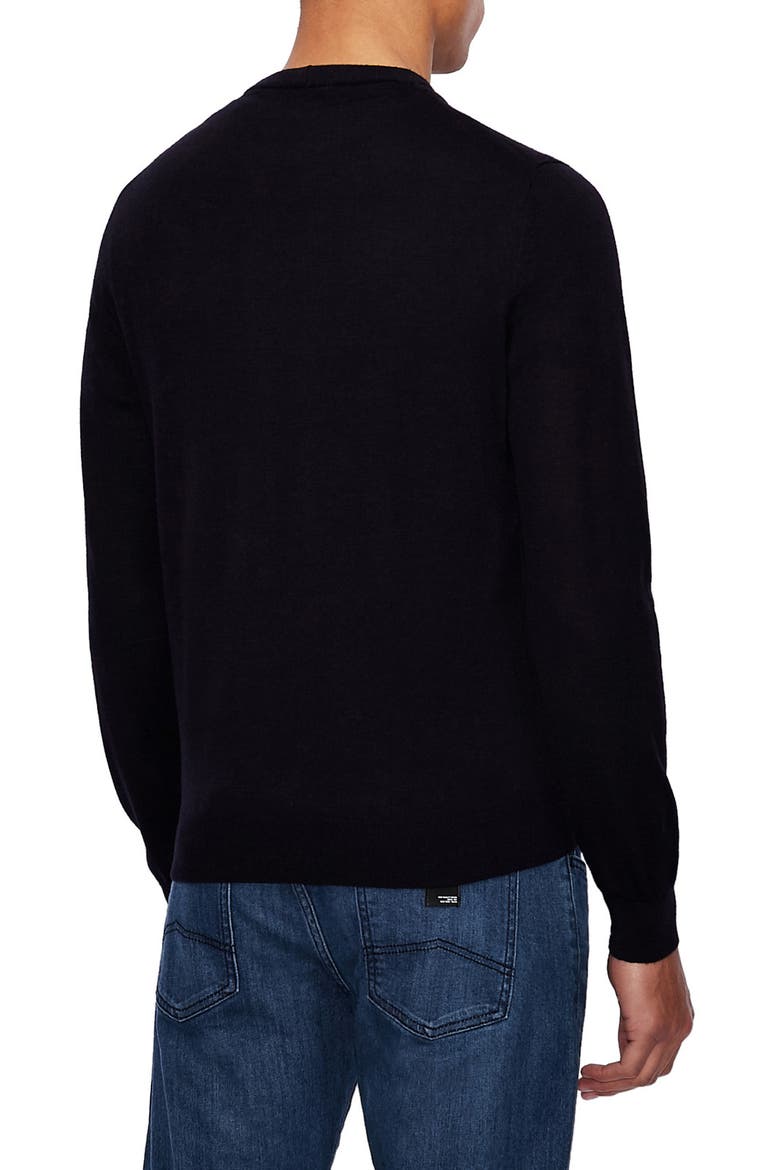 Crewneck Wool Sweater, Alternate, color, NAVY