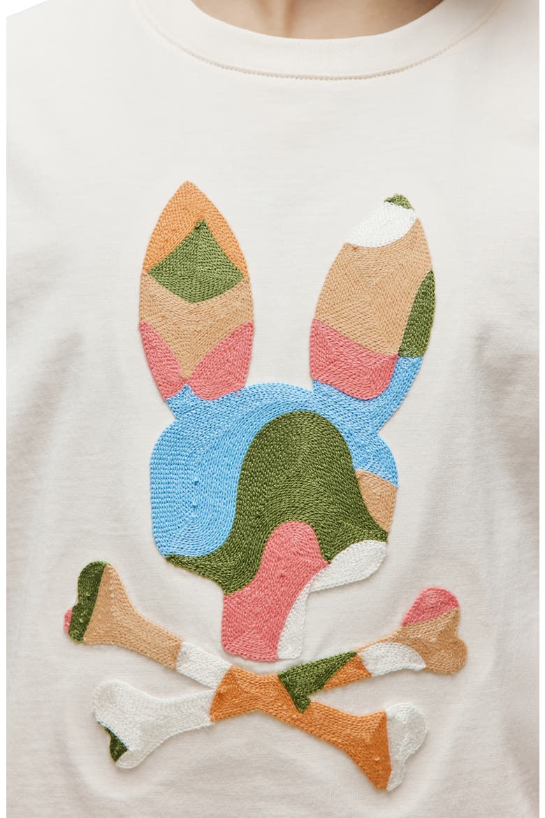 Kids' Ara Bunny Patch Cotton T-Shirt, Alternate, color, PRISTINE