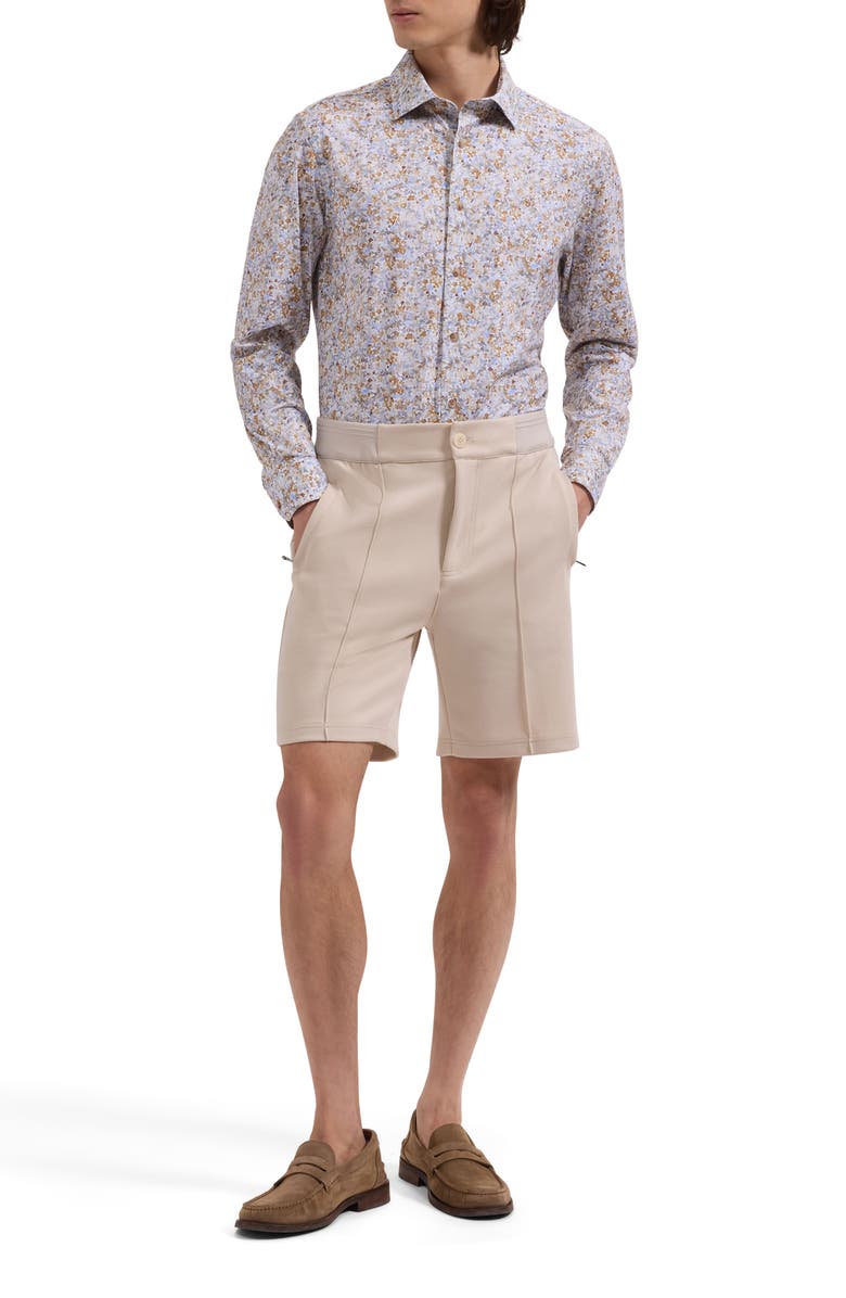 Bugatchi James OoohCotton<sup>®</sup> Floral Button-Up Shirt, Alternate, color, White/ Caramel
