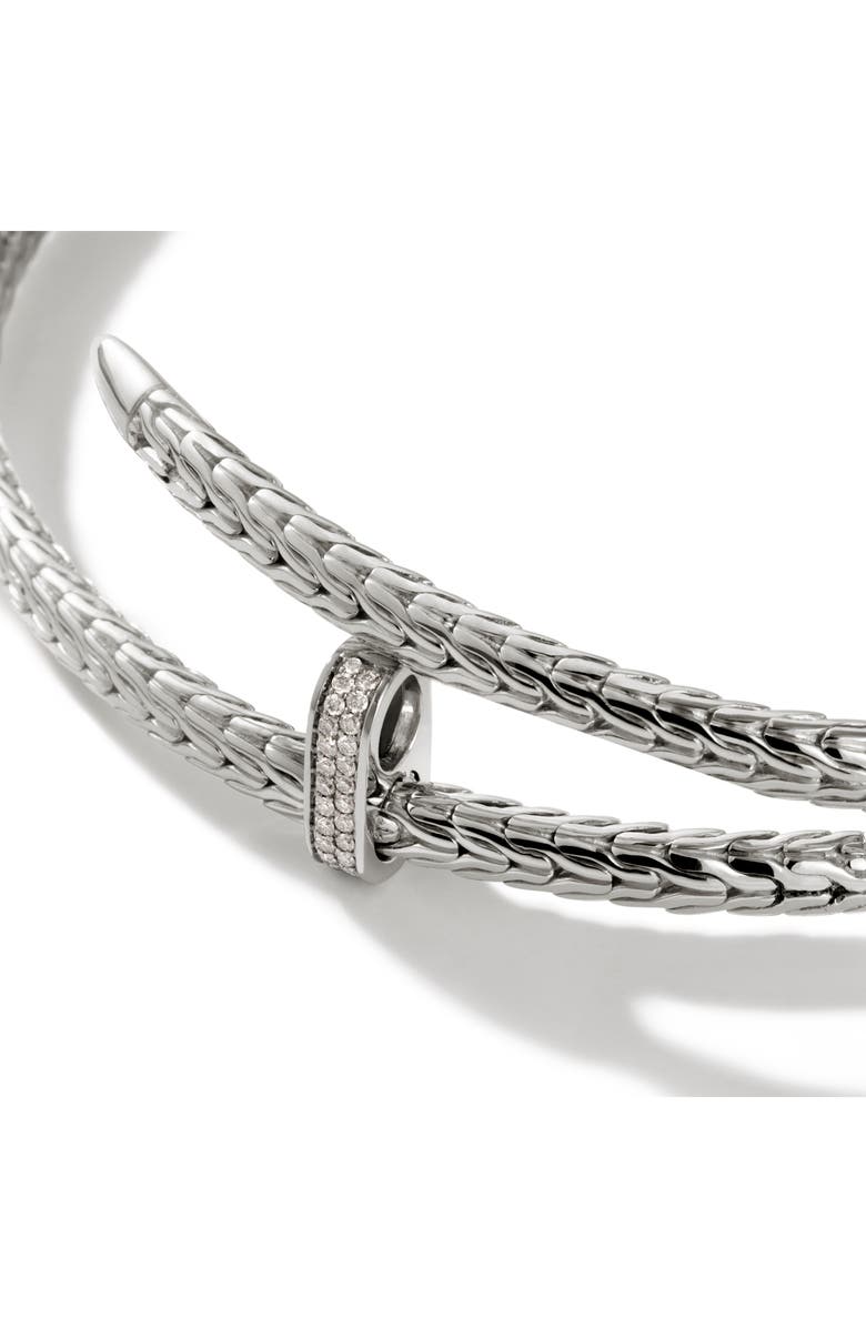 John Hardy Spear Coil Choker, Diamonds, Alternate, color, Sterling Silver