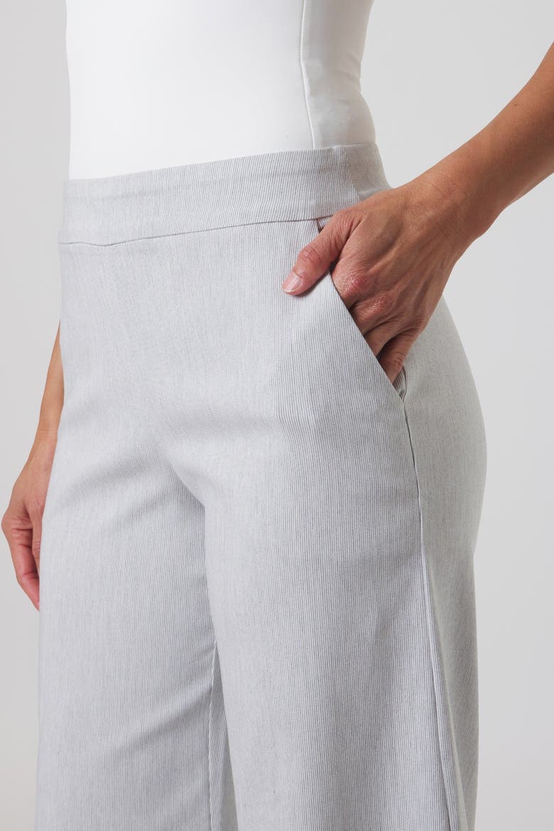 Mayfair Stretch Pinstripe Wide Leg Pant, Alternate, color, Coastal Grey Stripe