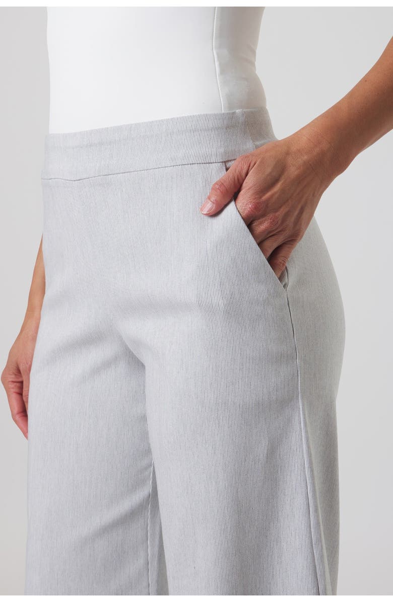 Franne Golde Mayfair Stretch Pinstripe Wide Leg Pant, Alternate, color, Coastal Grey Stripe