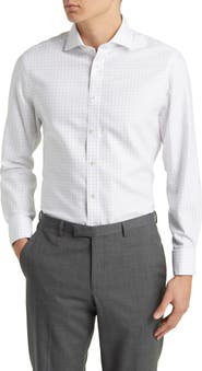 Charles Tyrwhitt Non-Iron Clifton Weave Check Cutaway Slim Fit Shirt Double Cuff