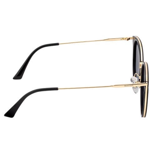 Shop Bertha Brielle Polarized Sunglasses In Black/rose Gold