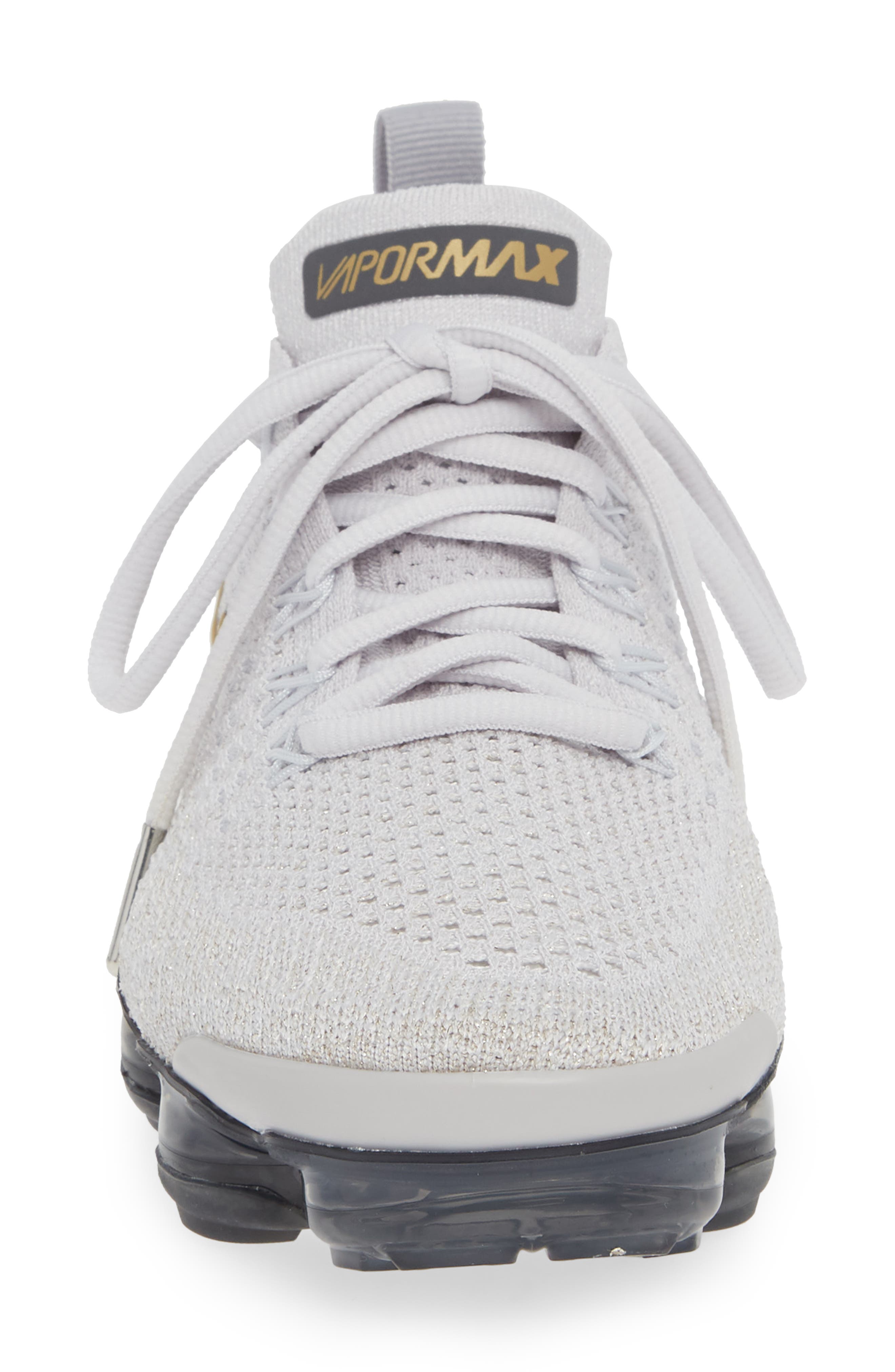 Air VaporMax Flyknit 2 Sneaker, Alternate, color, GREY/ METALLIC GOLD- PLATINUM