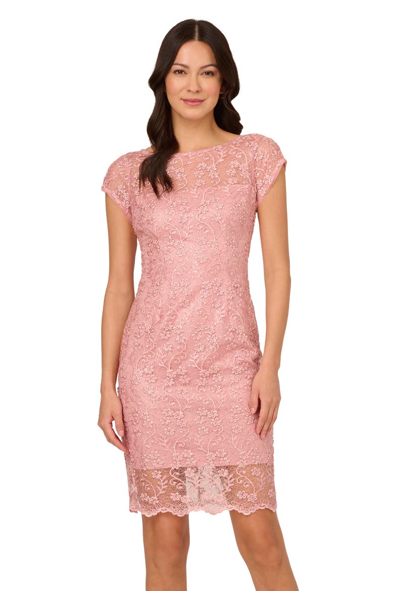 Lace Sheath Dress, Alternate, color, BLUSH