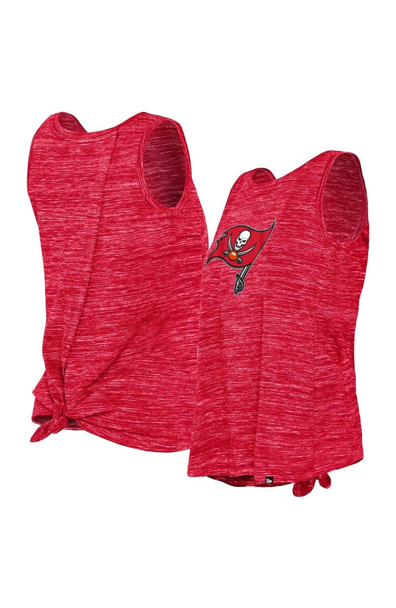 New Era Women's New Era Red Tampa Bay Buccaneers Space Dye Tie-Back Tank Top, Main, color, 