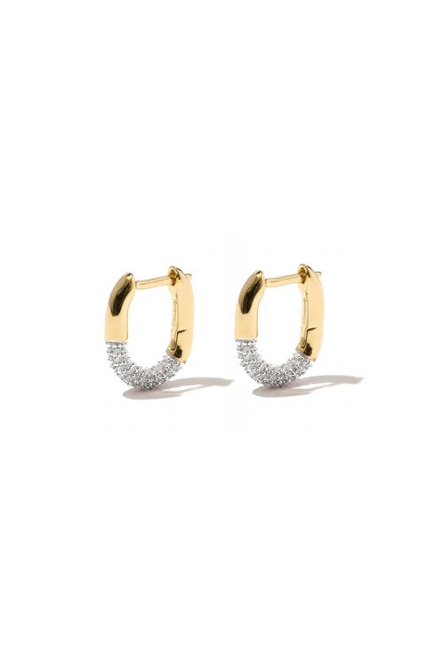 Otiumberg 14kt Gold Vermeil Small Demi-pavé Staple Hoop Earrings In Gold