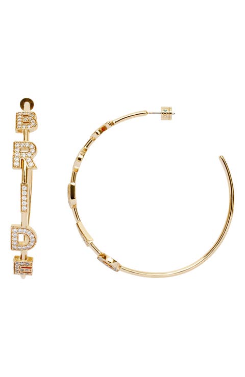 Bride Squad Crystal Hoop Earrings