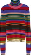 Acne Studios Stripe Rib Wool Turtleneck Sweater