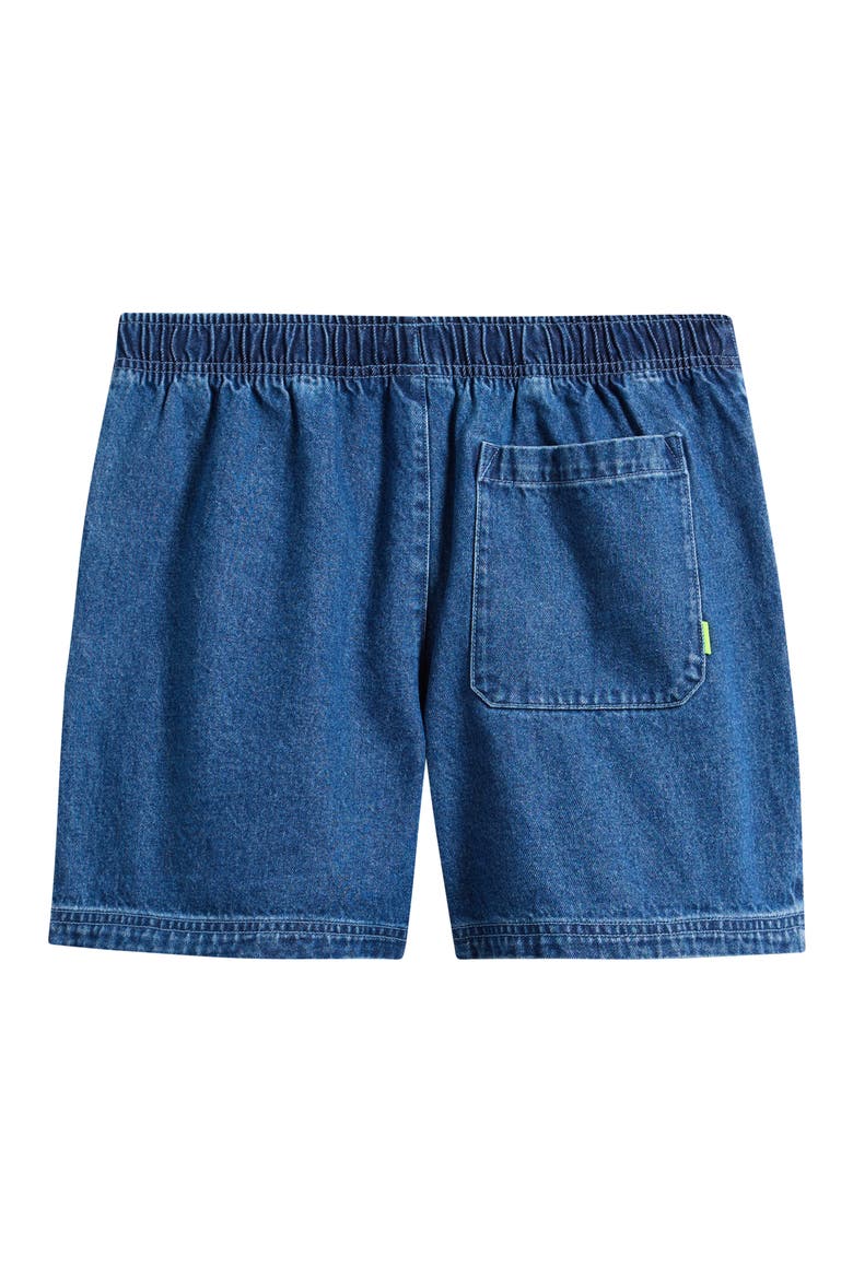 Kids' Cotton Denim Drawstring Shorts, Alternate, color, 435 MYSTIC NAVY/COASTAL BLUE