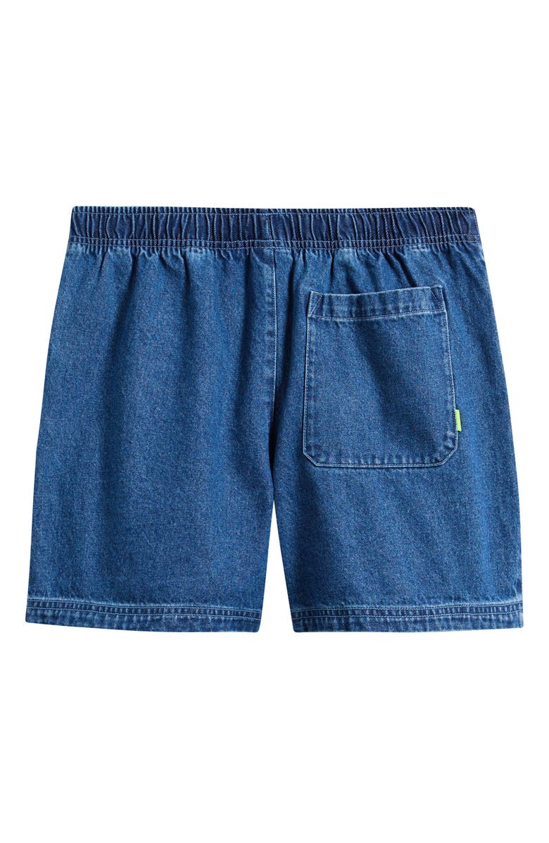 Nike Kids' Cotton Denim Drawstring Shorts, Alternate, color, 435 Mystic Navy/Coastal Blue
