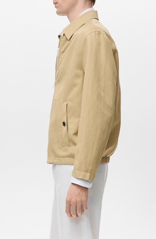 Mango Zip Jacket In Brown