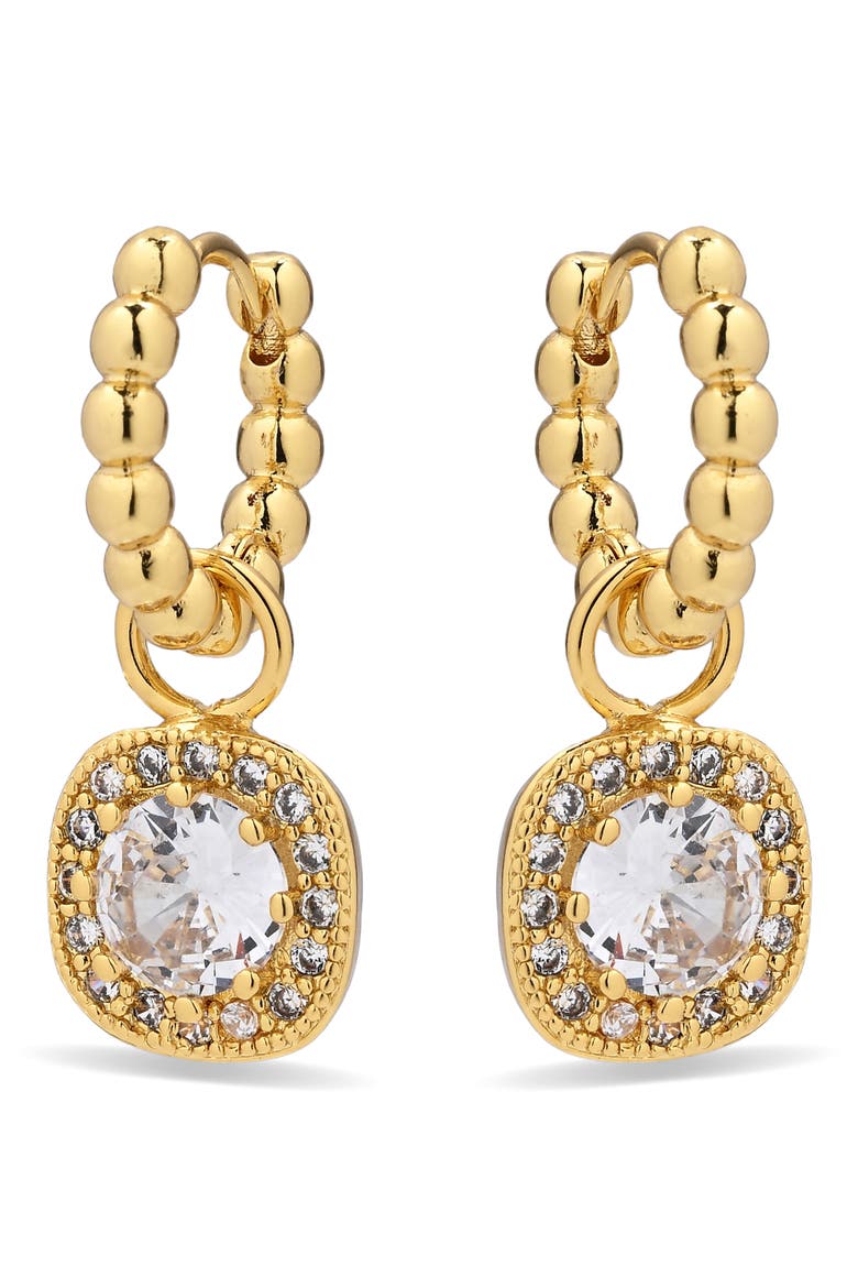 Starlit Promise Set of 3 Drop Charm Huggie Hoop Earrings, Alternate, color, GOLD