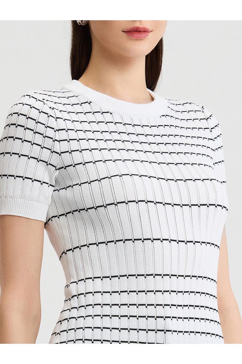 Striped Soft Knit Top, Alternate, color, Black/White