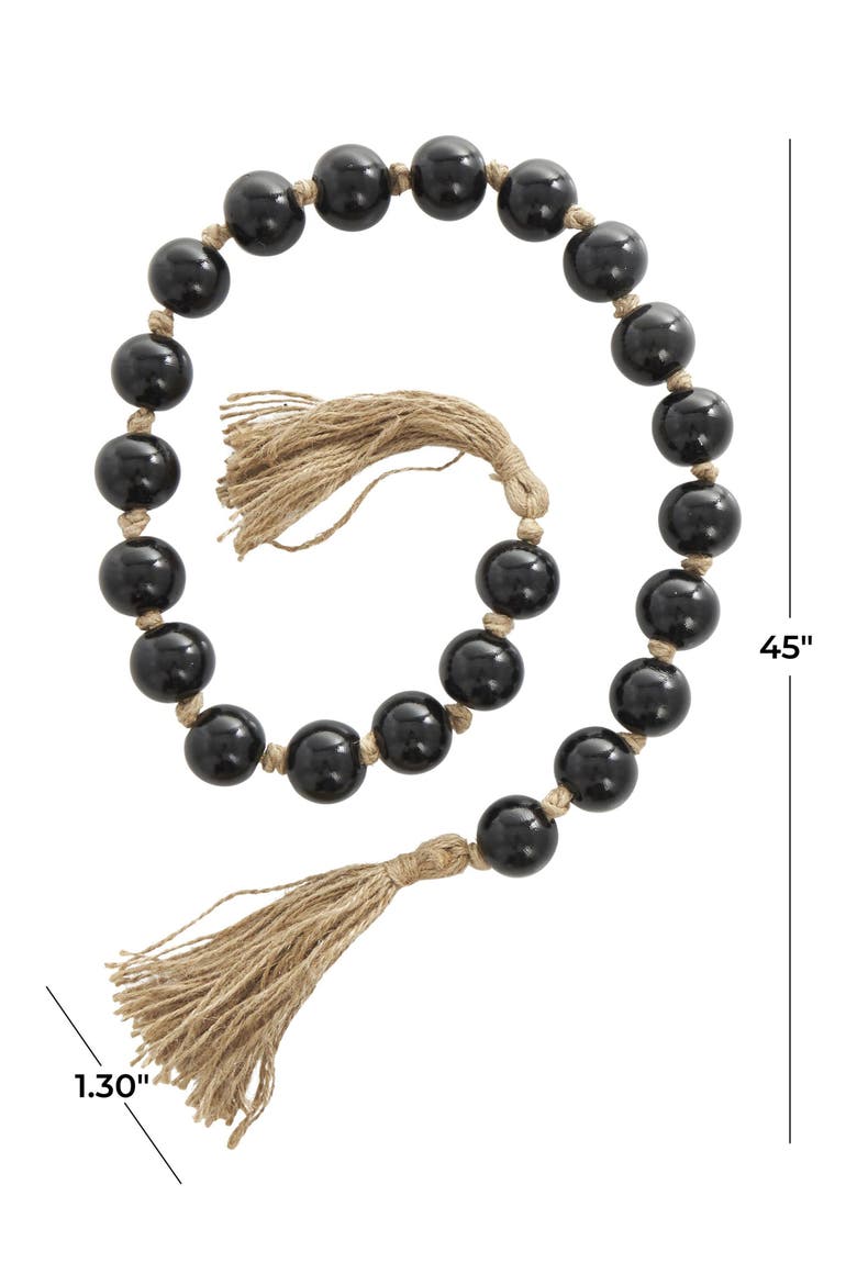 Black Glass & Tassel Garland, Alternate, color, BLACK