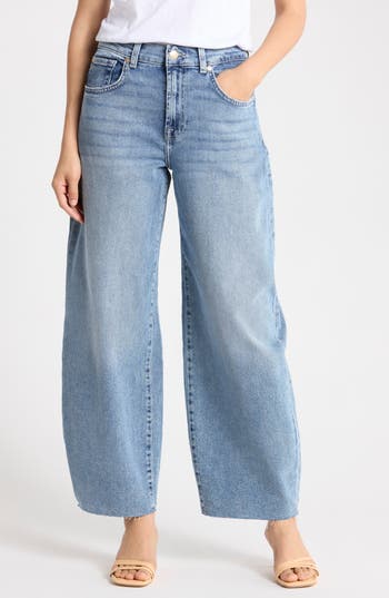 7 For All Mankind Bonnie High Waist Raw Hem Curvilinear Jeans in Newport Beach at Nordstrom Rack, Size 25
